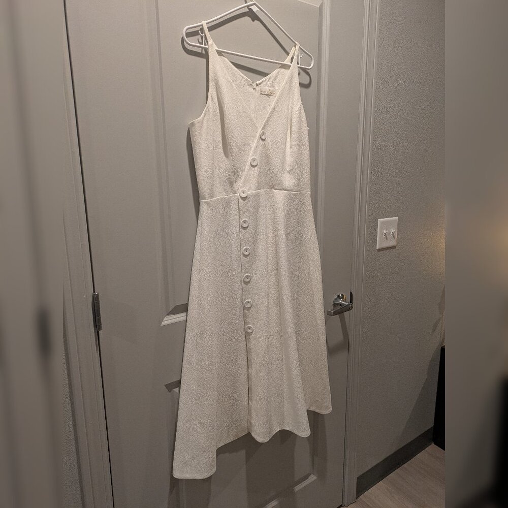Dress the Population White Sleeveless Midi Dress